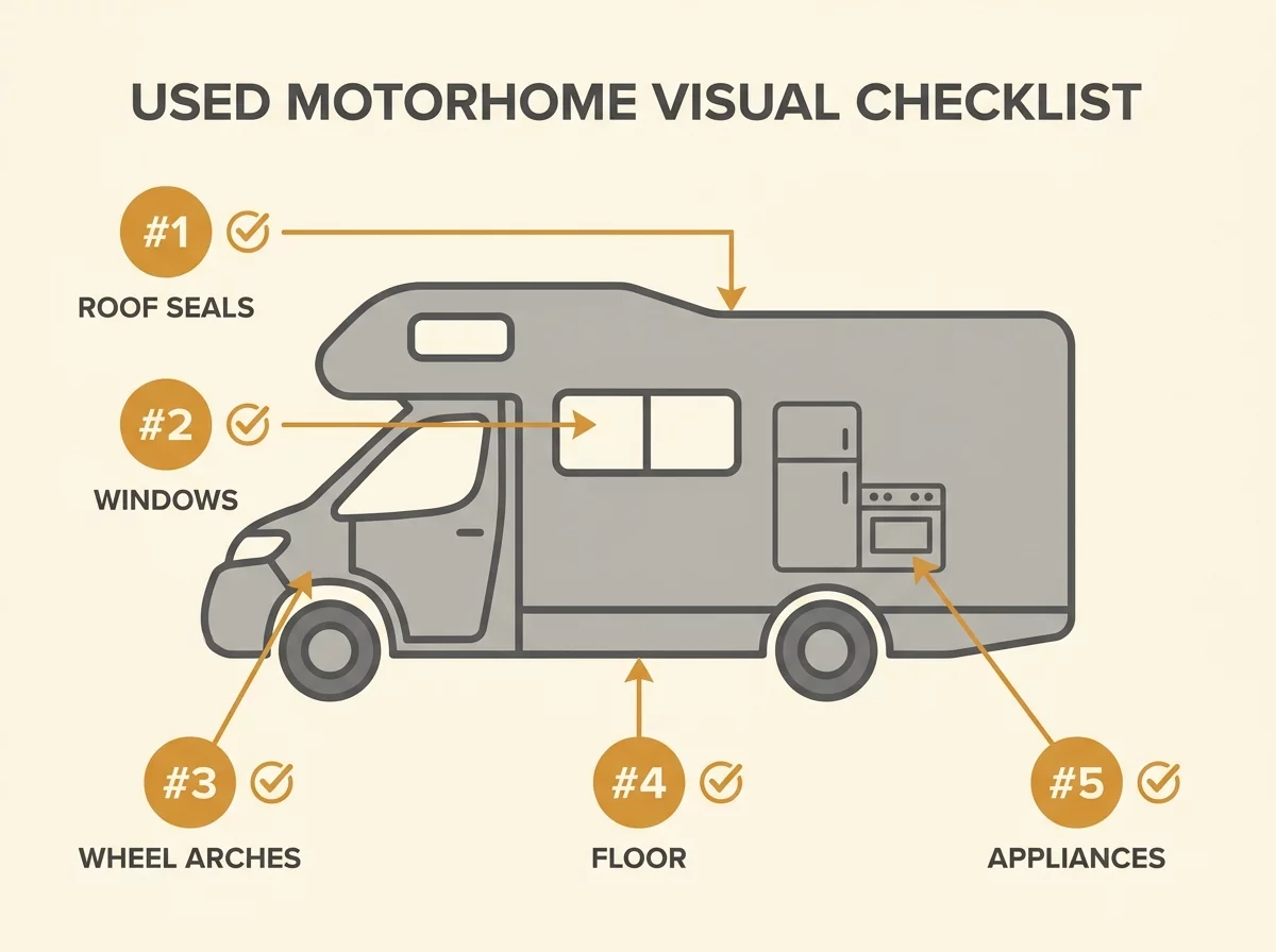 Checklist visuelle des points de controle camping-car