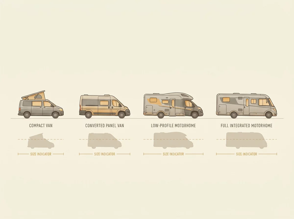 Infographie des 4 types de camping-cars
