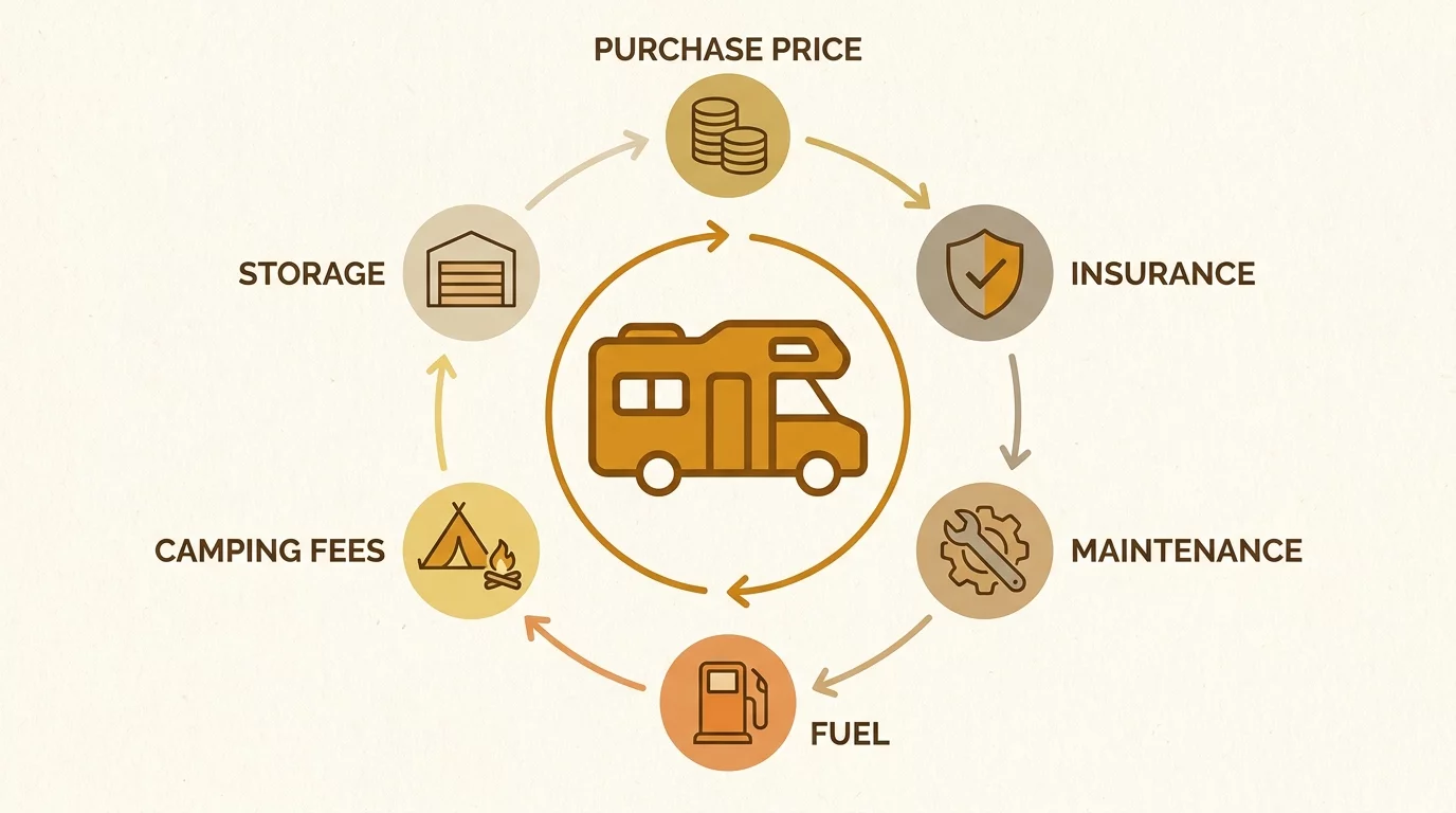 Infographie du budget total de possession camping-car
