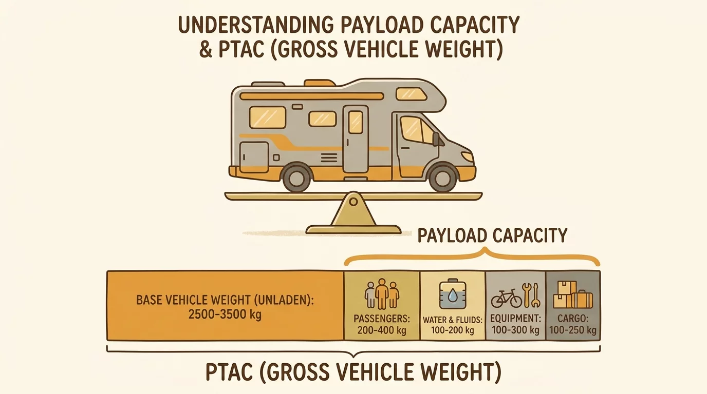 Schema pedagogique charge utile vs PTAC camping-car